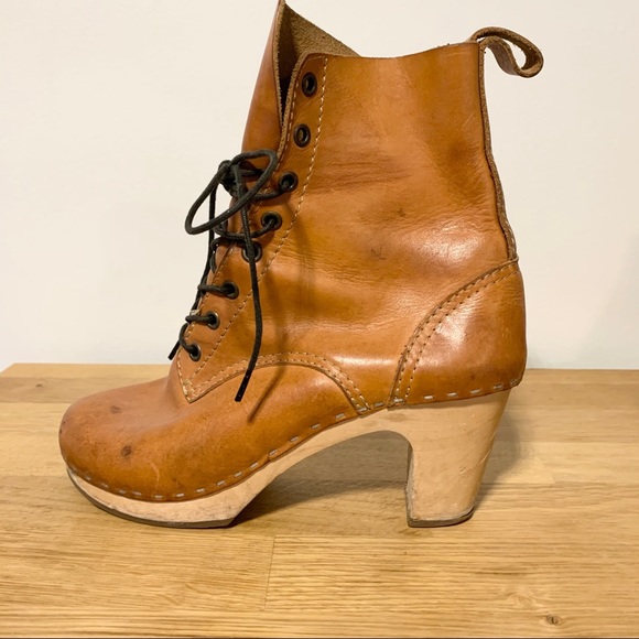 Swedish Hasbeens Hippie Lace Up Leather booties size 38 - Picture 10 of 11